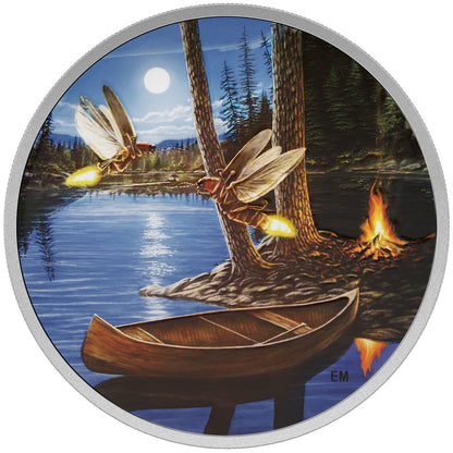 2015 2oz $30 MOONLIGHT FIREFLIES FINE SILVER COIN
