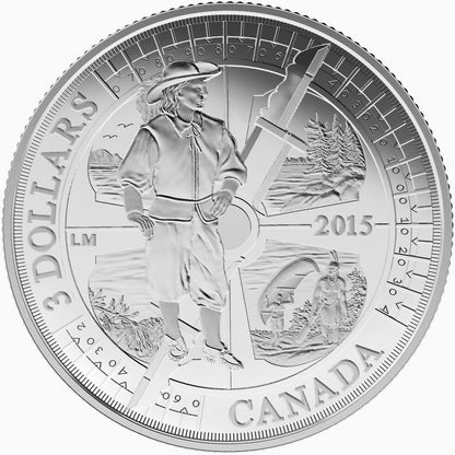2015 1/4oz $3 400TH ANNIVERSARY OF SAMUEL DE CHAMPLAIN IN HURONIA FINE SILVER COIN