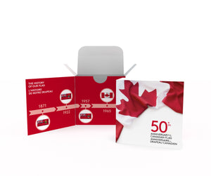2015 $50 50TH ANNIVERSARY OF THE CANADIAN FLAG FINE SILVER COIN (TONED)