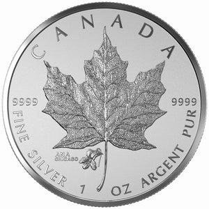 2015 1oz $5 ANA PRIVY MARK - CHICAGO STATE FLOWER: THE VIOLET FINE SILVER MAPLE LEAF COIN