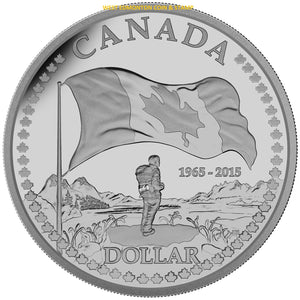 2015 PROOF SILVER DOLLAR THE 50TH ANNIVERSARY OF THE CANADIAN FLAG