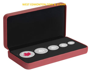 2015 THE MAPLE LEAF FINE SILVER FRACTIONAL SET (TONED)