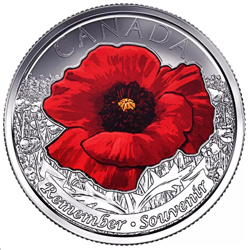2015 25-CENT IN FLANDERS FIELD COLOURED ROLL