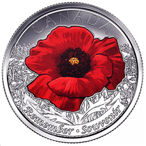2015 25-CENT IN FLANDERS FIELD COLOURED ROLL