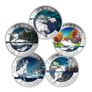 2016 $20 GEOMETRY IN ART FINE SILVER 5-COIN SET
