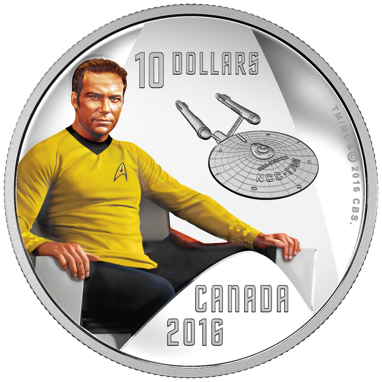 2016 1/2oz $10 STAR TREK™: CAPTAIN KIRK FINE SILVER COIN