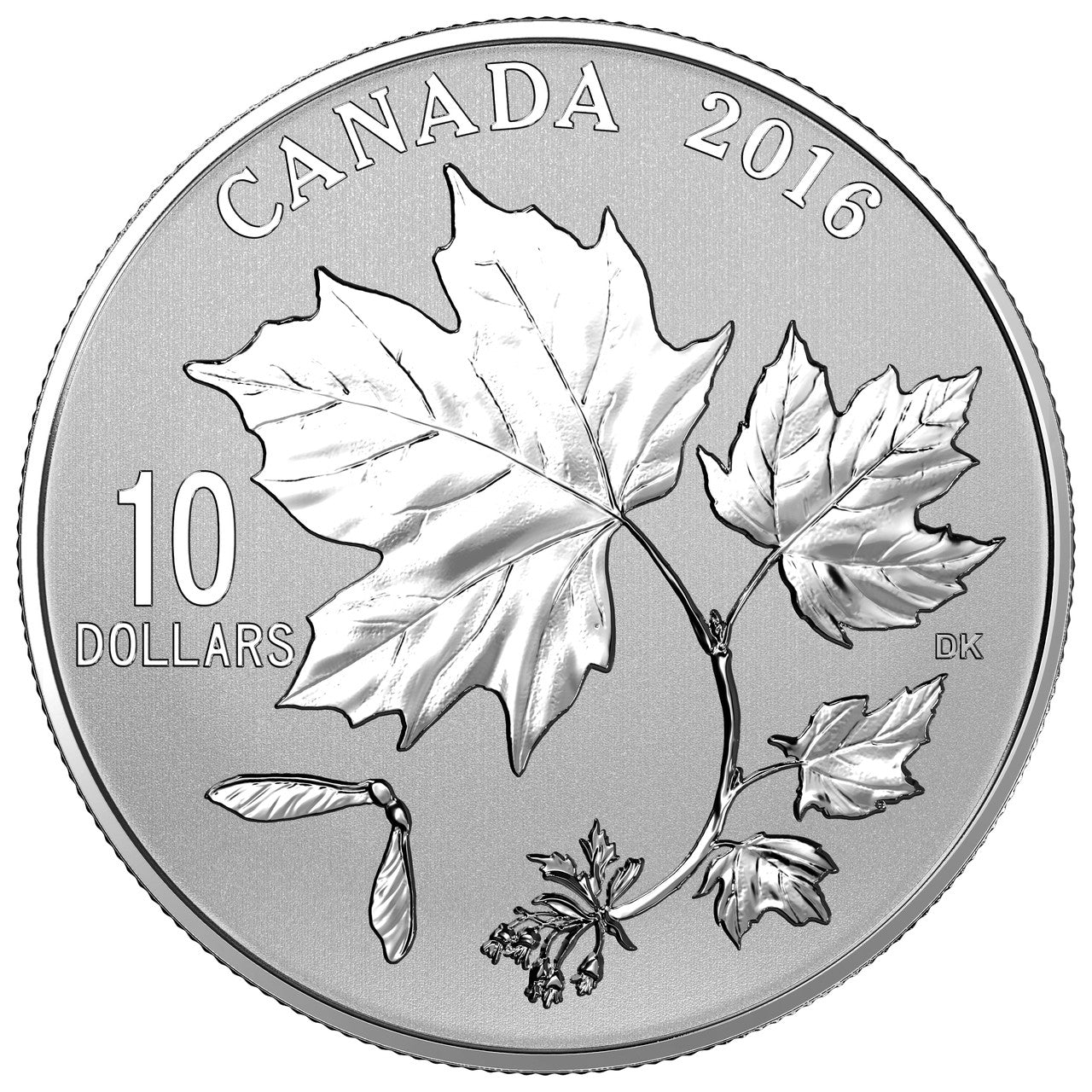 2016 1/2oz $10 CANADIAN MAPLE LEAVES FINE SILVER COIN