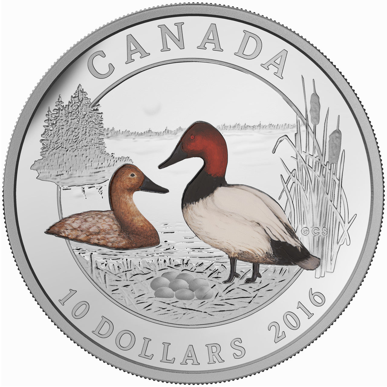 2016 1/2oz $10 CANVASBACK DUCK FINE SILVER COIN