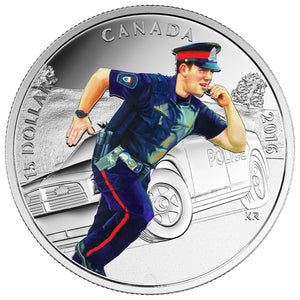 2016 $15 NATIONAL HEROES: POLICE FINE SILVER COIN (NO SLEEVE)