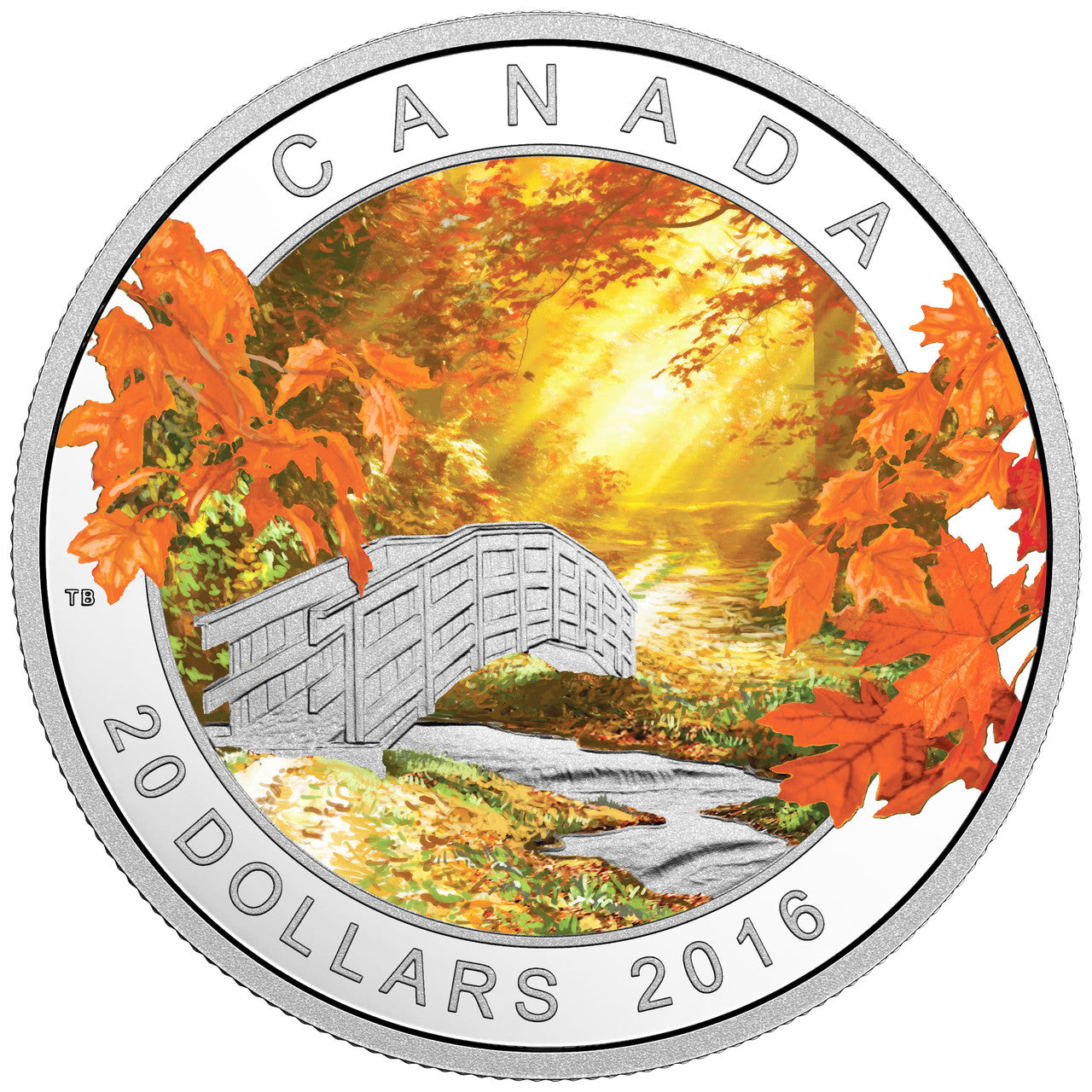 2016 1oz $20 AUTUMN TRANQUILITY FINE SILVER COIN