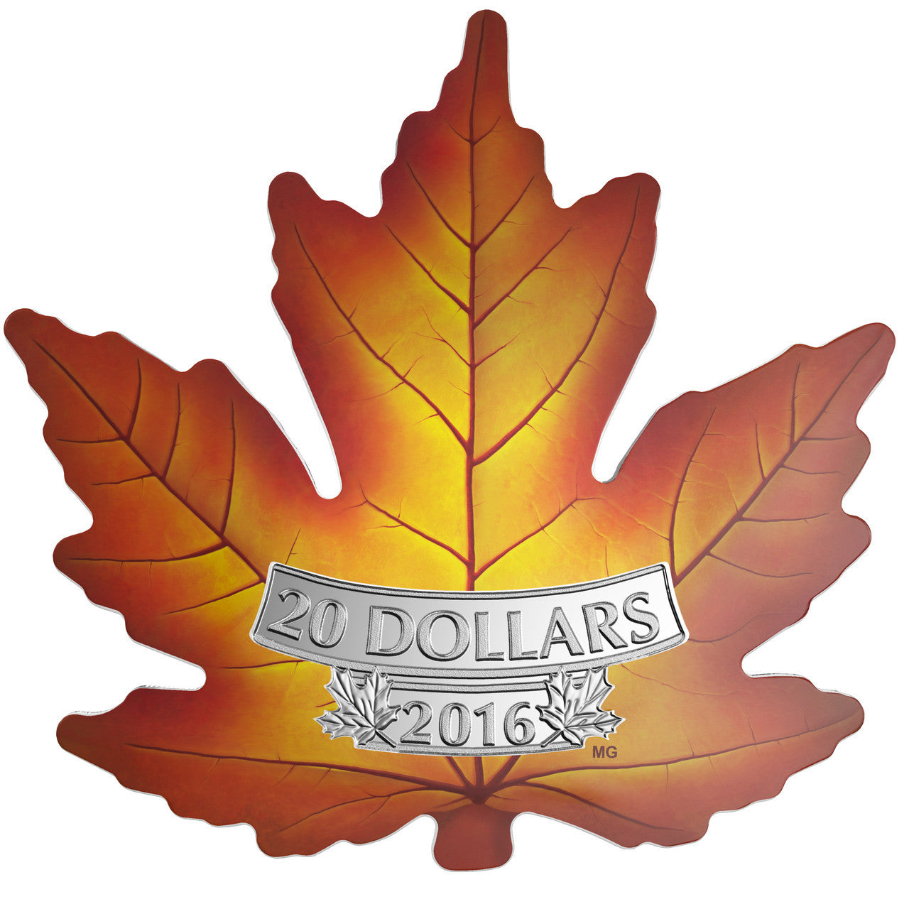 2016 1oz $20 CANADA'S COLOURFUL MAPLE LEAF FINE SILVER COIN
