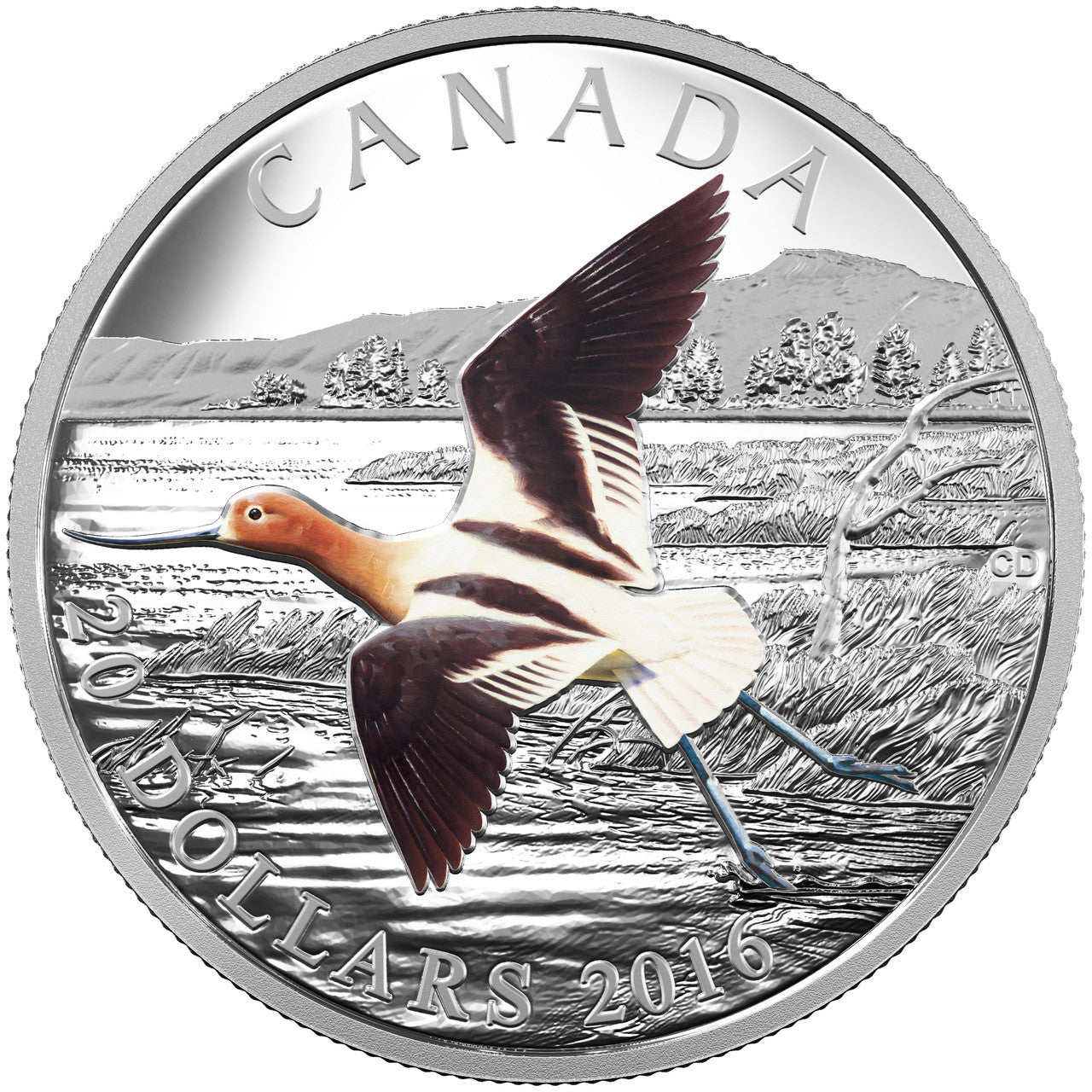 2016 1oz $20 THE MIGRATORY BIRDS CONVENTION: 100 YEARS OF PROTECTION THE AMERICAN AVOCET FINE SILVER COIN