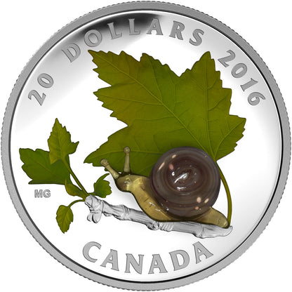 2016 1oz $20 LITTLE CREATURES - SNAIL - VENETIAN GLASS FINE SILVER COIN