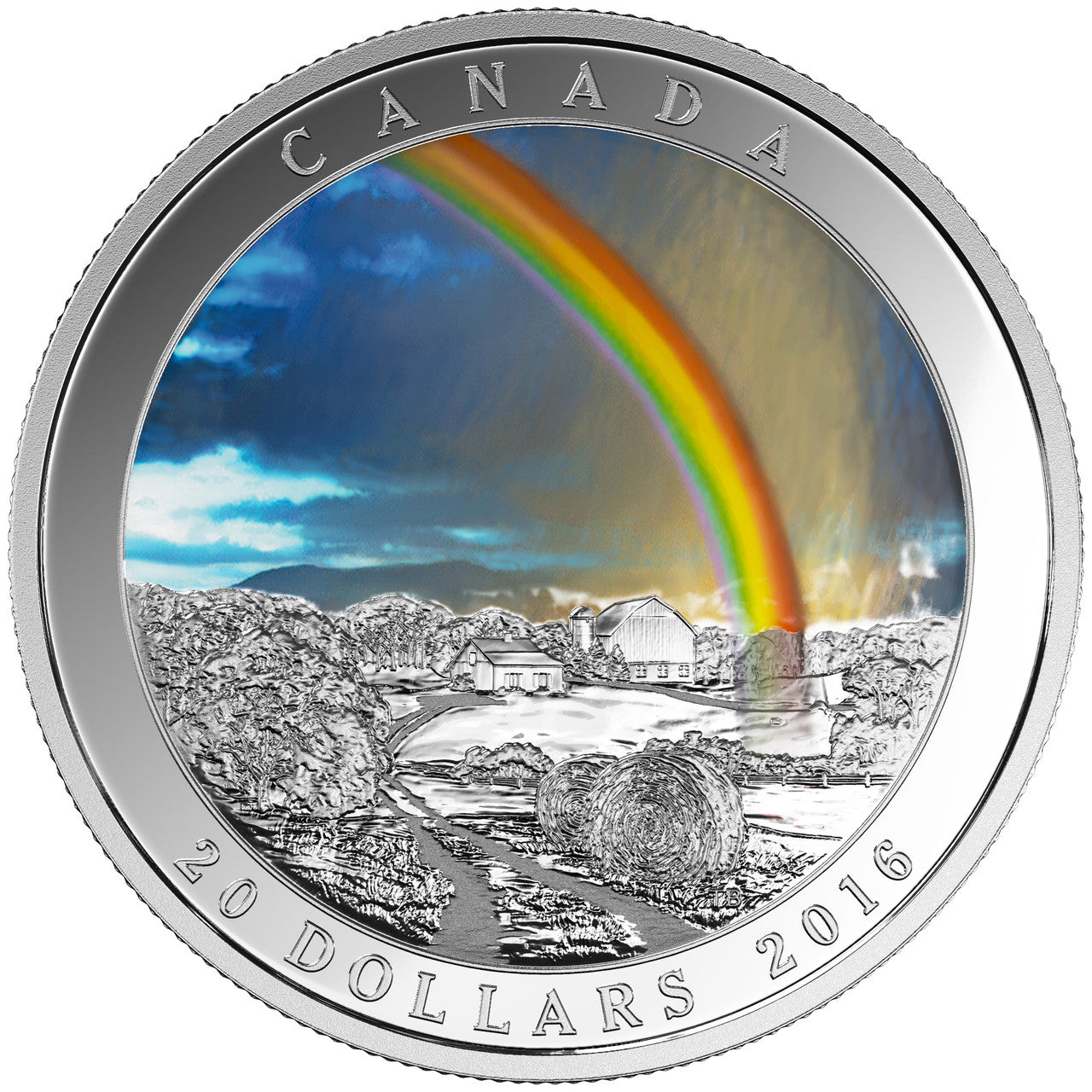2016 1oz $20 WEATHER PHENOMENON - RADIANT RAINBOW FINE SILVER COIN
