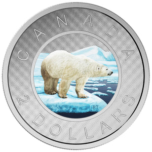 2016 5oz $2 BIG COIN SERIES (COLOURED) TOONIE FINE SILVER COIN