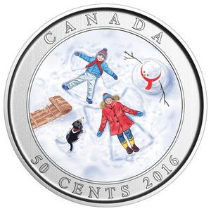 2016 50-CENT LENTICULAR COIN SNOW ANGELS