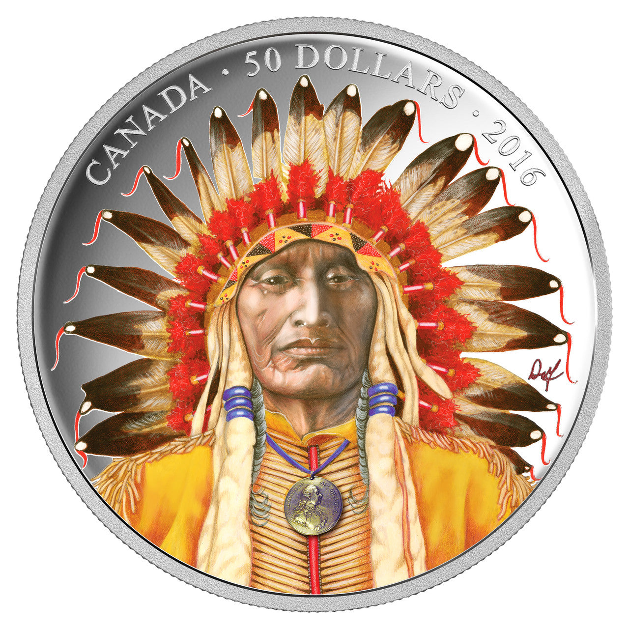 2016 3oz $50 WANDUTA: PORTRAIT OF A CHIEF FINE SILVER COIN