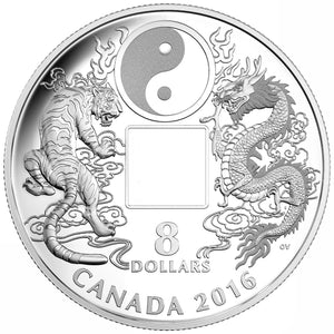 2016 $8 TIGER AND DRAGON YIN AND YANG FINE SILVER COIN