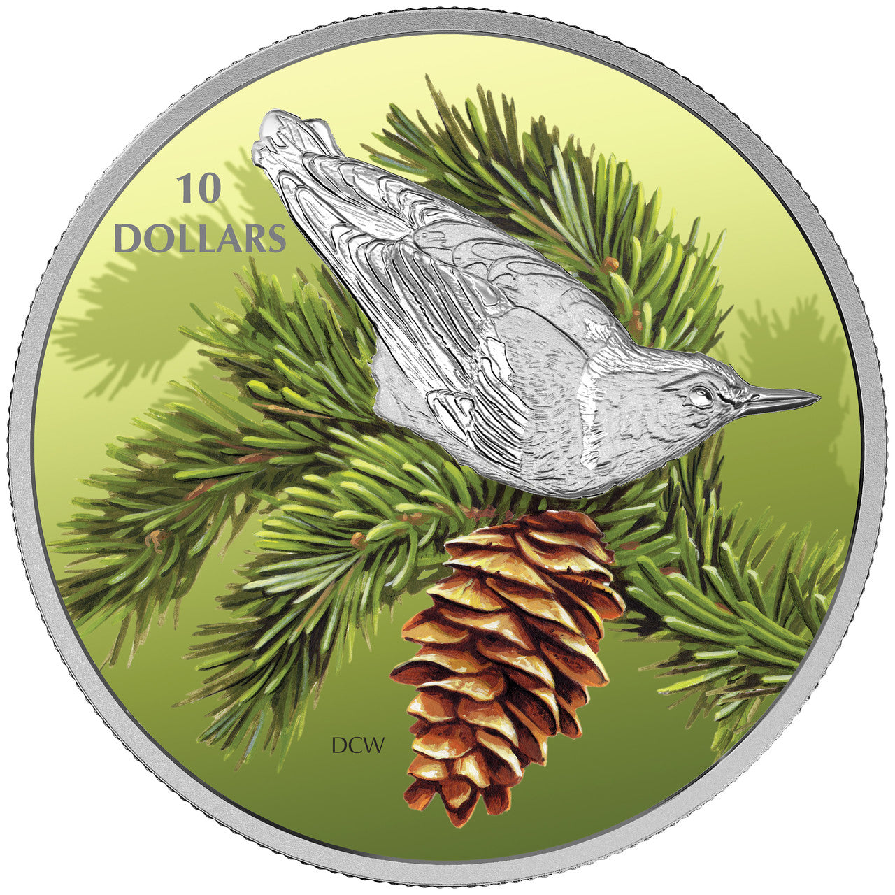2017 1/2oz $10 BIRDS AMONG NATURE'S COLOURS: NUTHATCH FINE SILVER COIN