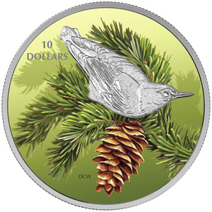 2017 1/2oz $10 BIRDS AMONG NATURE'S COLOURS: NUTHATCH FINE SILVER COIN