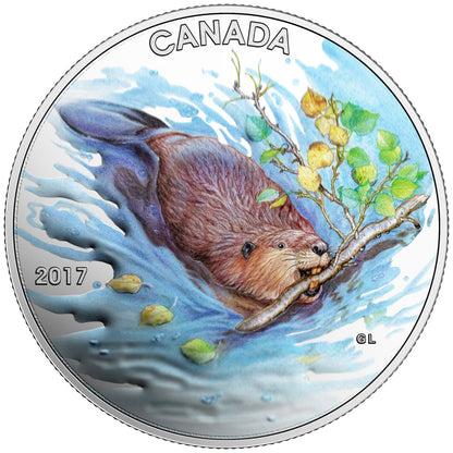 2017 1/2oz $10 THE BEAVER FINE SILVER COIN
