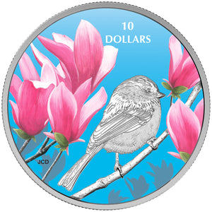 2017 1/2oz $10 BIRDS AMONG NATURE'S COLOURS: CHICKADEE FINE SILVER COIN