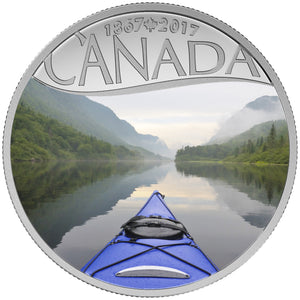 2017 1/2oz $10 CELEBRATING CANADA'S 150TH: KAYAKING ON THE RIVER FINE SILVER COIN
