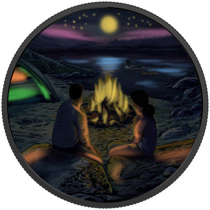 2017 $15 GREAT CANADIAN OUTDOORS: AROUND THE CAMPFIRE FINE SILVER COIN