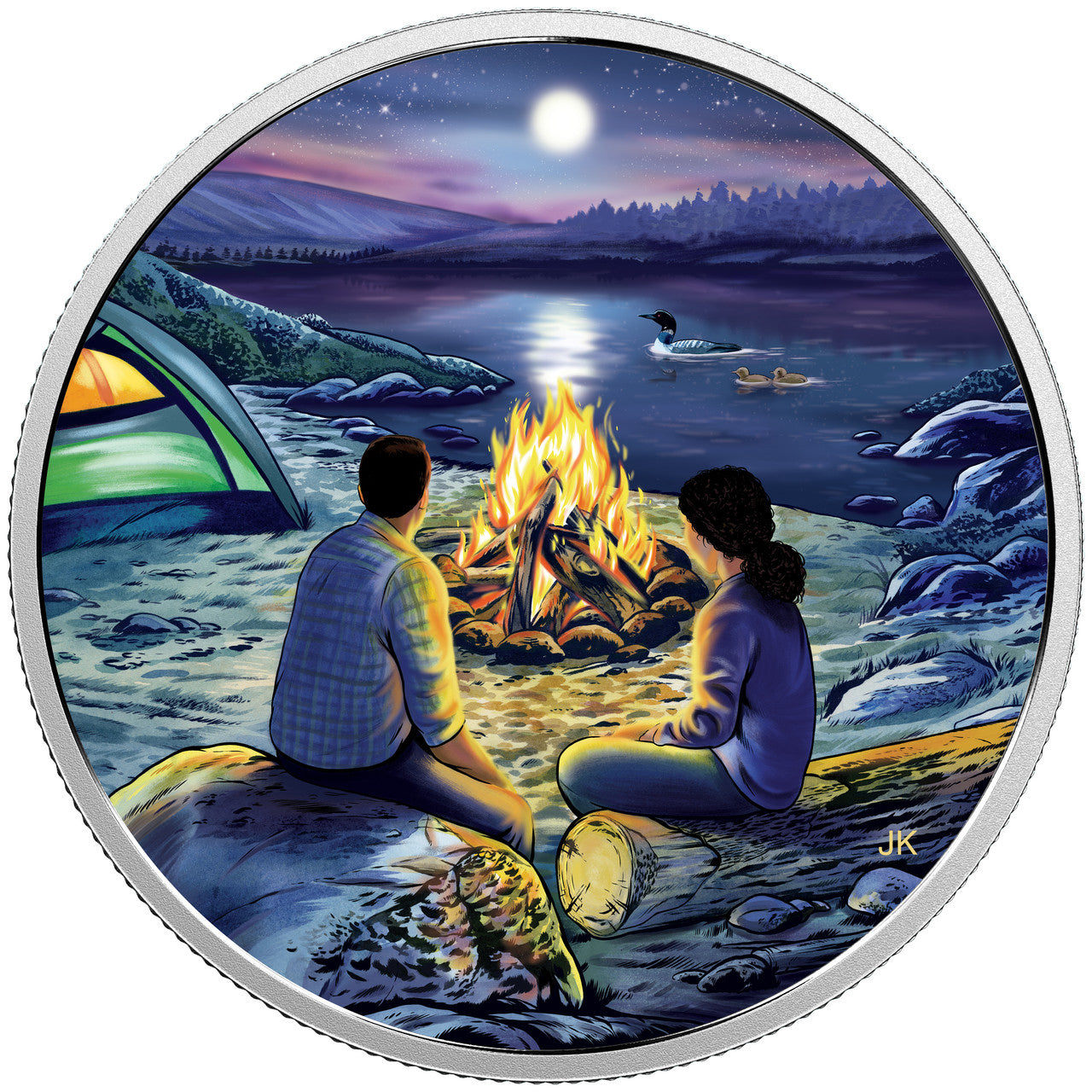 2017 $15 GREAT CANADIAN OUTDOORS: AROUND THE CAMPFIRE FINE SILVER COIN