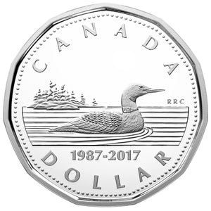 2017 $1 30TH ANNIVERSARY OF THE LOONIE FINE SILVER 2-COIN SET