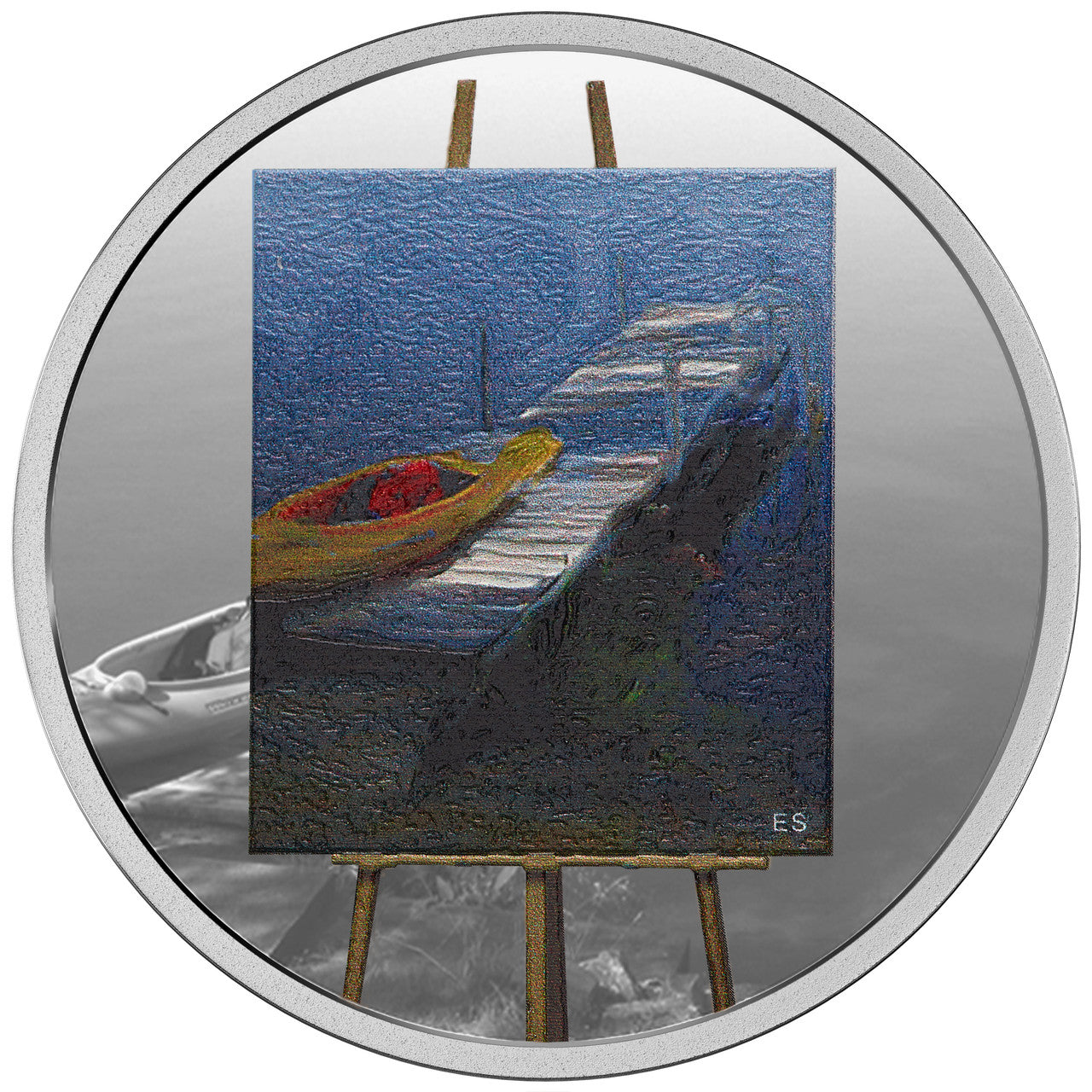2017 1oz $20 EN PLEIN AIR: A PADDLE AWAITS FINE SILVER COIN