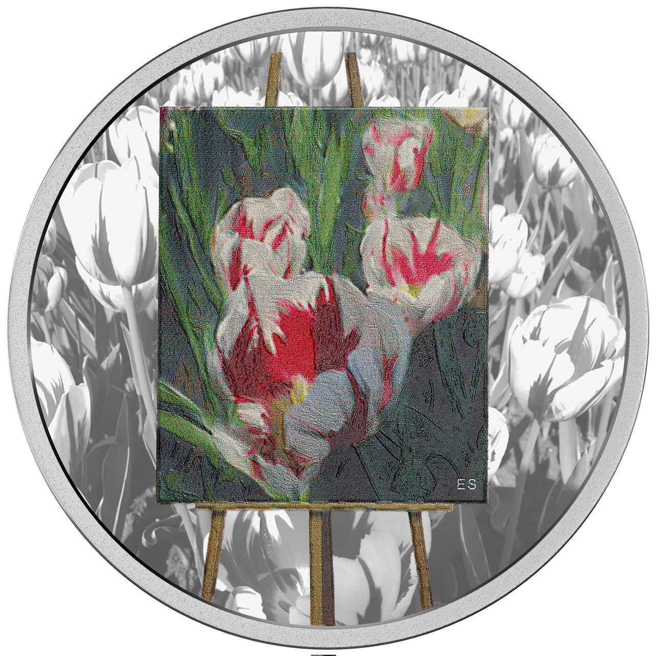 2017 1oz $20 EN PLEIN AIR: SPRINGTIME GIFTS - TULIP  FINE SILVER COIN