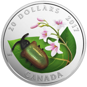 2017 1oz $20 LITTLE CREATURES: DOGBANE BEETLE FINE SILVER COIN