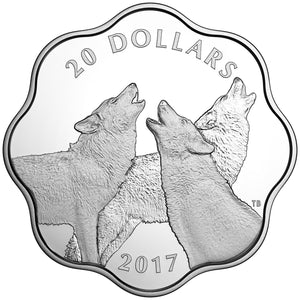 2017 $20 MASTER OF THE LAND: THE TIMBER WOLF (G) FINE SILVER COIN