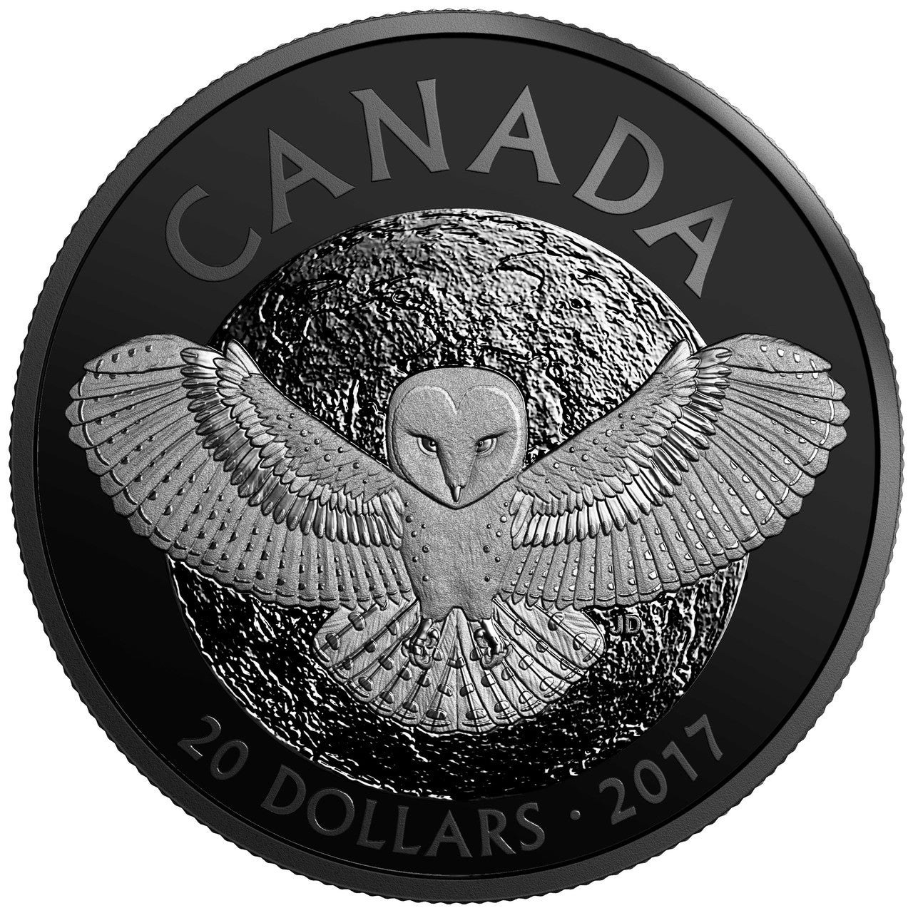 2017 1oz $20 NOCTURNAL BY NATURE: THE BARN OWL FINE SILVER COIN