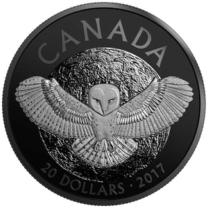 2017 1oz $20 NOCTURNAL BY NATURE: THE BARN OWL FINE SILVER COIN
