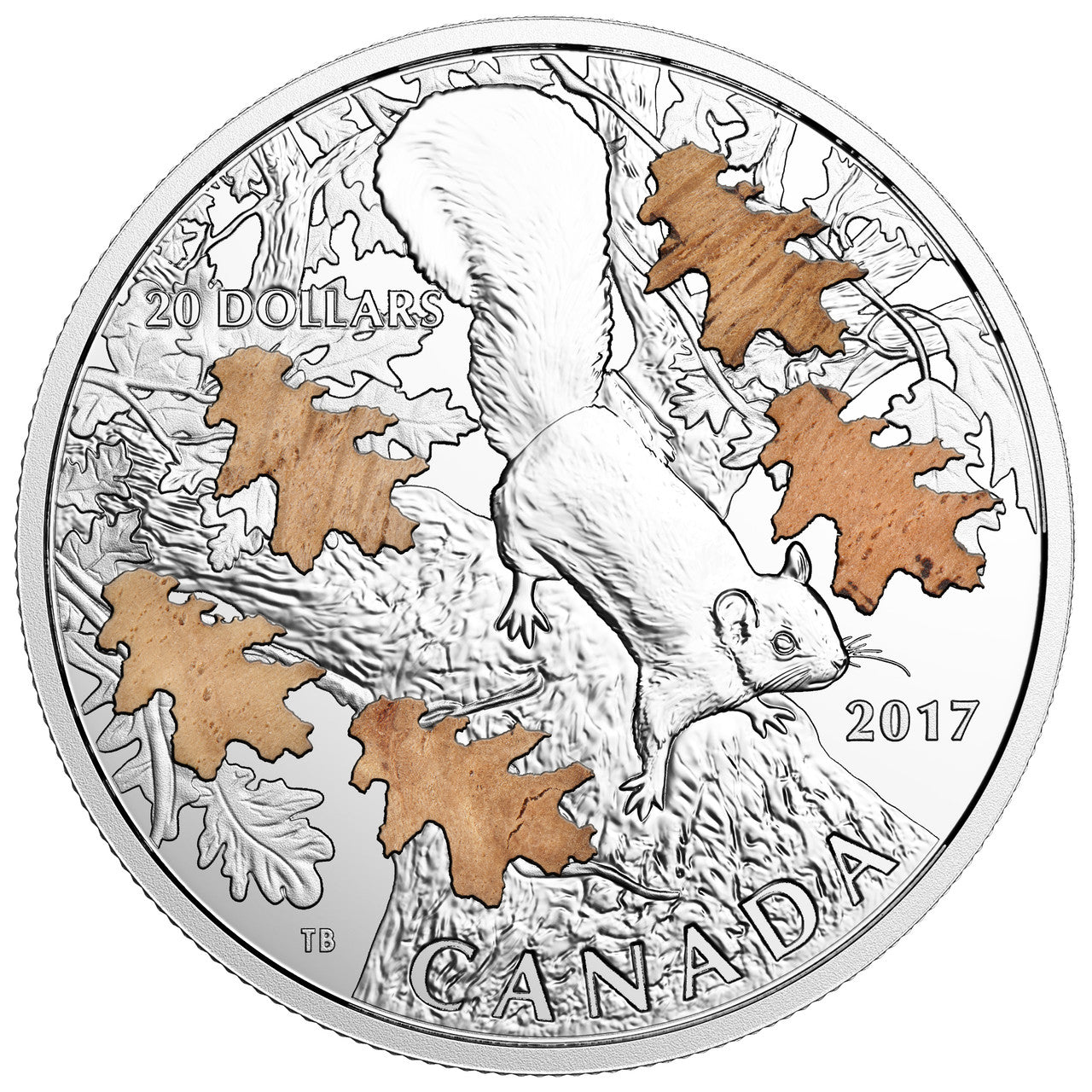 2017 1oz $20 THE NUTTY SQUIRREL AND THE MIGHTY OAK FINE SILVER COIN (TONED)