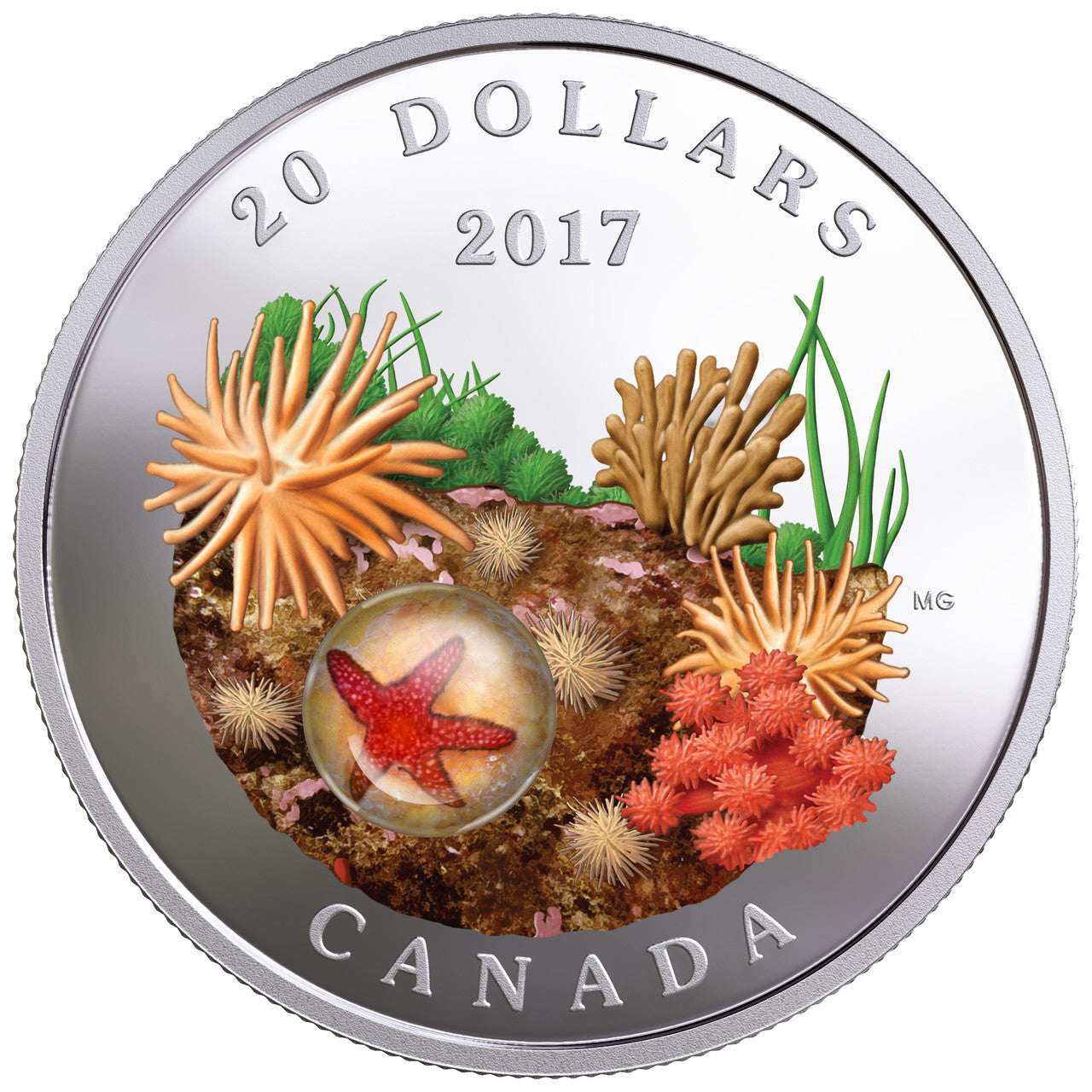 2017 1oz $20 UNDER THE SEA: SEA STAR FINE SILVER COIN