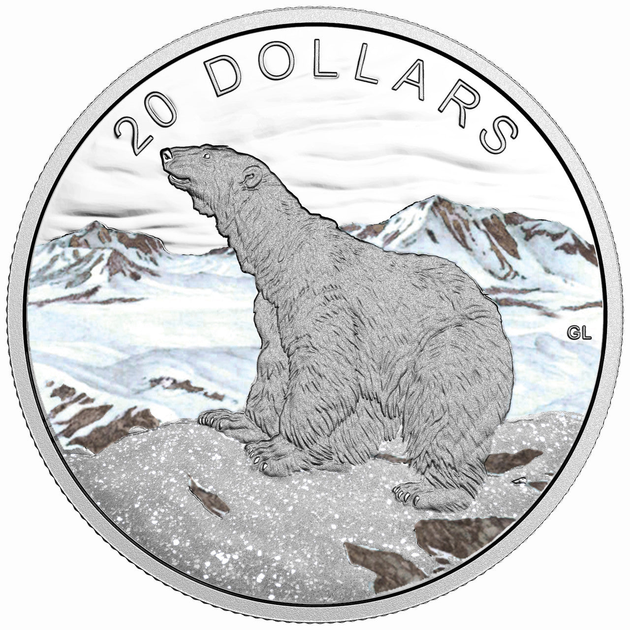 2017 1oz $20 GLISTENING NORTH: THE POLAR BEAR FINE SILVER COIN (TONED)