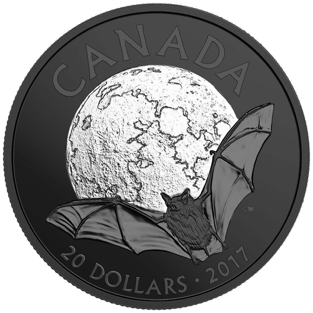 2017 1oz $20 NOCTURNAL BY NATURE: THE LITTLE BROWN BAT FINE SILVER COIN