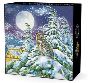2017 2oz $30 ANIMALS IN THE MOONLIGHT: GREAT HORNED OWL FINE SILVER COIN