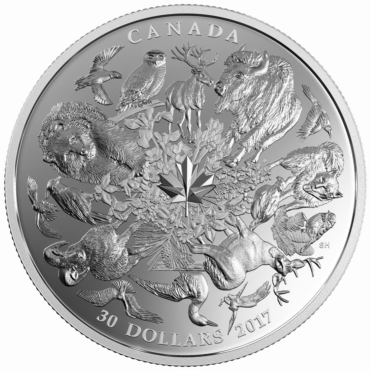 2017 2oz $30 FLORA AND FAUNA OF CANADA FINE SILVER COIN