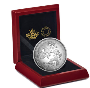 SALE - 2017 $50 5oz MAPLE LEAVES IN MOTION FINE SILVER COIN (CONVEX)