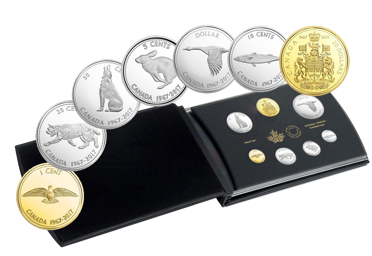 SALE - 2017 COMMEMORATIVE PROOF SET 1967 CENTENNIAL COINS (ALEX COLVILLE DESIGNS) (NO SLEEVE)