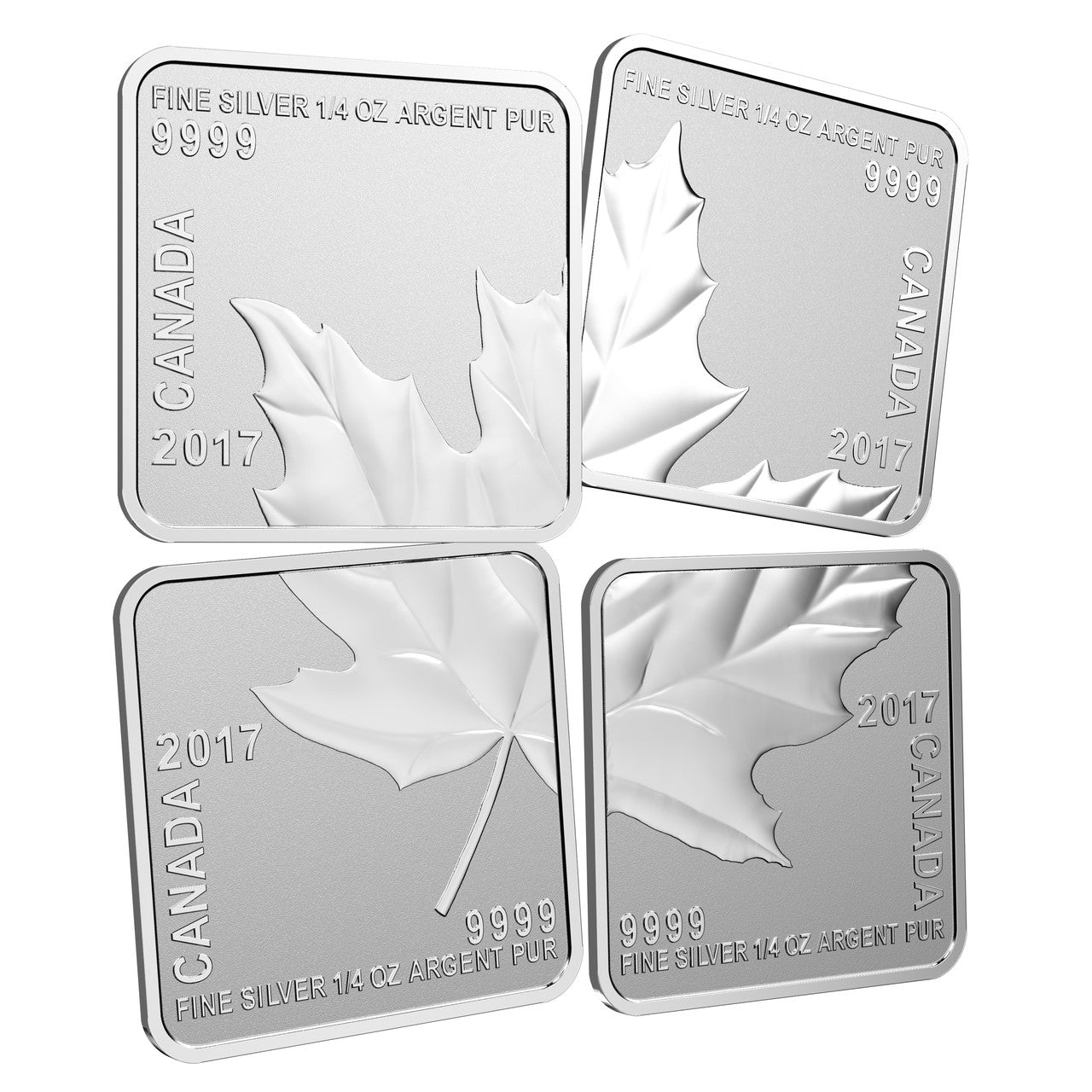 2017 1.5oz $3 QUARTET FINE SILVER MAPLE LEAF