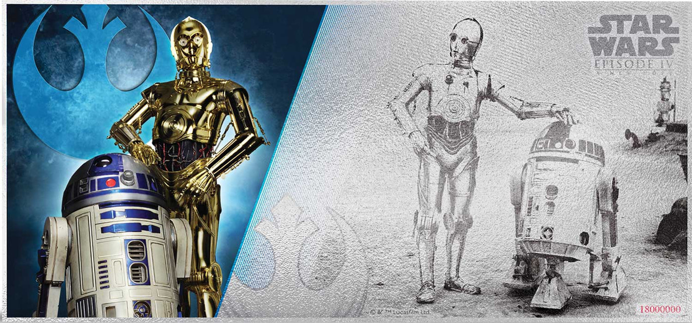 2018 $1 STAR WARS EPISODE IV: A NEW HOPE (U-3PO) FINE SILVER BANK NOTE