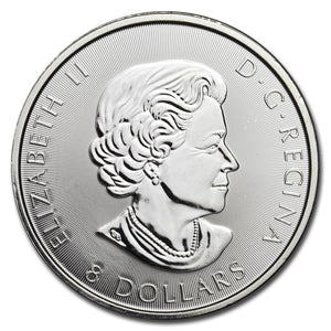 E-TRANSFER ONLY - 2018 1.5oz $8 FINE SILVER SNOW FALCON BULLION COIN