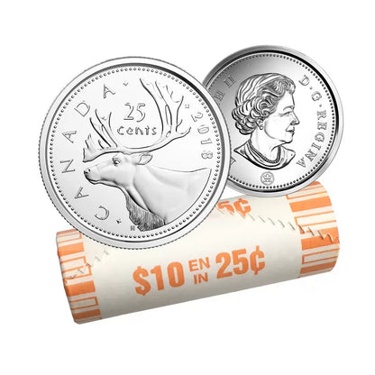 2018 25-CENT CARIBOU QUARTER ORIGINAL ROLL