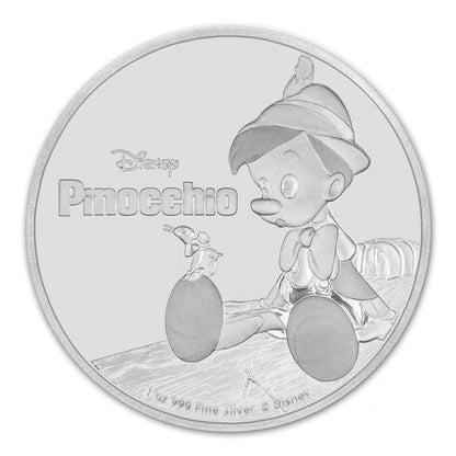 2018 1oz $2 DISNEY: PINOCCHIO FINE SILVER COIN