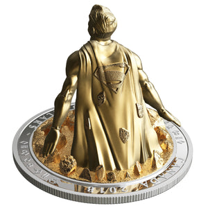 2018 10oz $100 SUPERMAN™: THE LAST SON OF KRYPTON FINE SILVER SCULPTURE COIN
